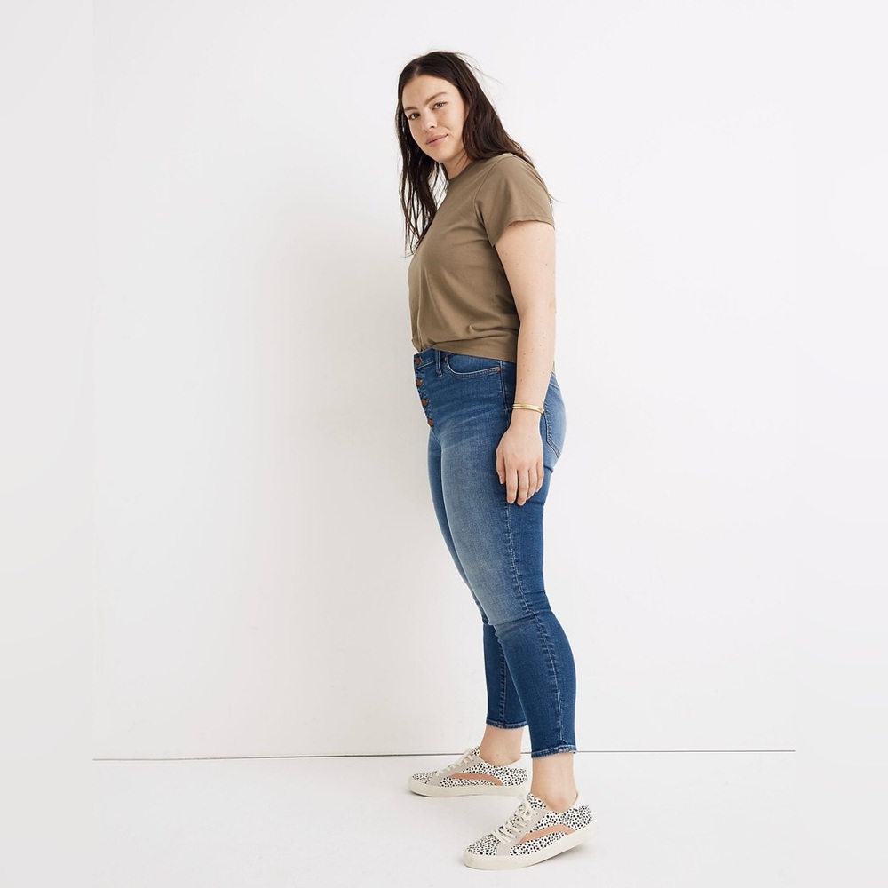 NWOT Madewell 9" Mid-Rise Skinny Crop Jeans: Button-Front TENCEL™ Denim Edition - Picture 9 of 12